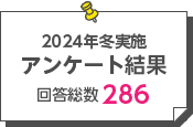 2024年冬実施　生徒様アンケート結果　回答総数：286
